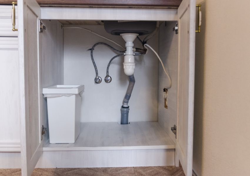 clean kitchen sink cabintet